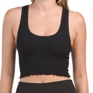 YOGALICIOUS - Scalloped Edge Ribbed Tank Bralette Sz Large